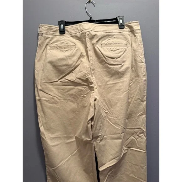 Tommy Hilfiger Sailor Pants Womens 16 Beige High Rise Side Zip Wide Leg - Picture 6 of 9